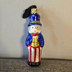 Made in Germany Glass "Uncle Sam" Patriotic Christmas Ornament